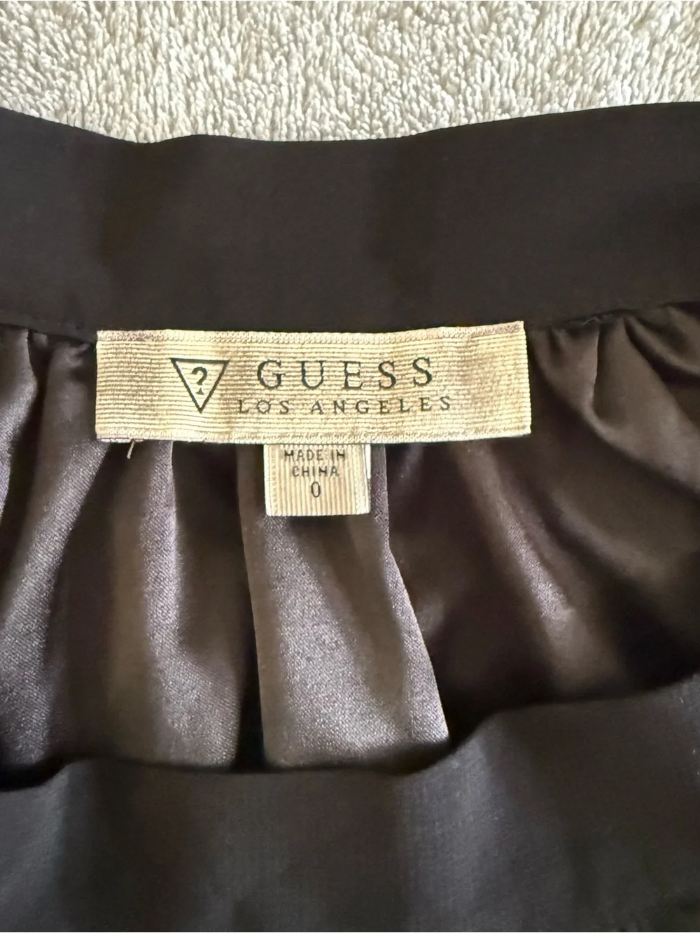Guess Black White Polka Dot Mini Skirt Chiffon Layered Pleated Sz 0